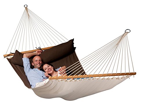 Coolaroo Chillax Alabama Double Hammock with Timber Spreader Bar Arabica