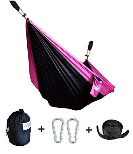 Cutequeen Trading Double Nest Ultralight Portable Outfitters Parachute Nylon Fabric Hammock For Travel Camping