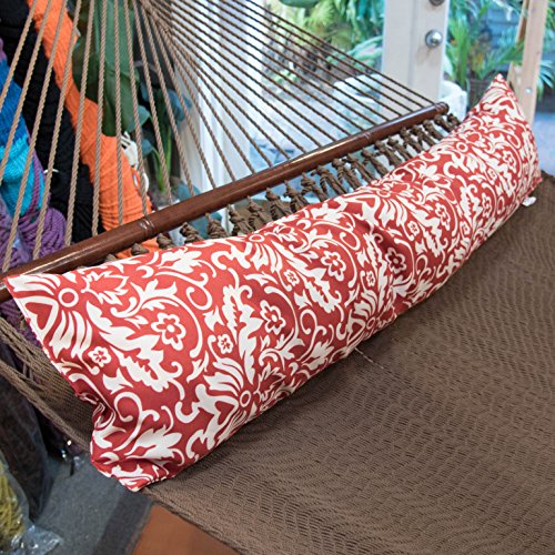 Double Hammock Pillow - 50 inch - Weather Resistant Olefin Polyester Red Floral