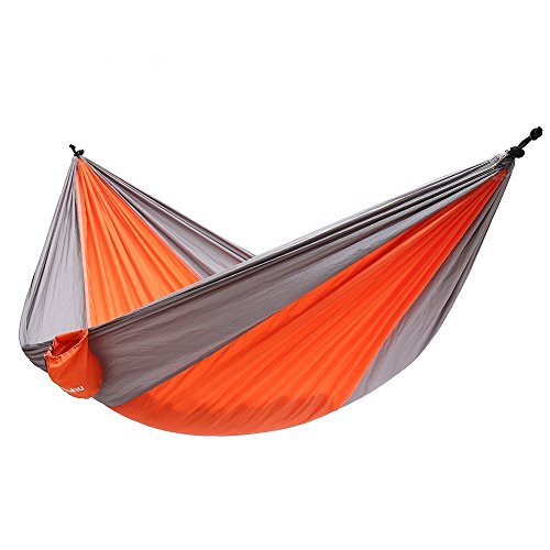 Ohuhu Double Camping Hammock Tear-resistant Nylon Orangeamp Gray