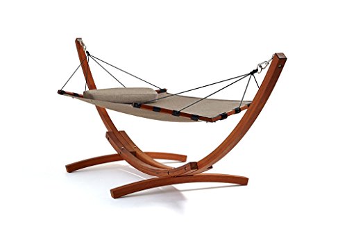 Lujo Living Free-standing Double Hammock with Stand - Taupe