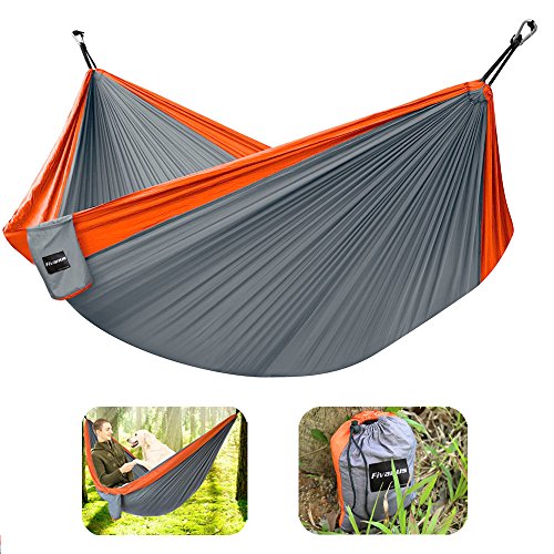 Hammock Fivanus Parachute Nylon Fabric Lightweight Outdoor And Travel Camping Hammock With Hanging Rope And Carabiners