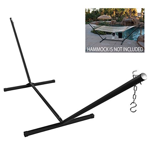 Apontus 12 Feet Hammock Heavy Duty Metal Steel Frame Hammock Spread Stand black