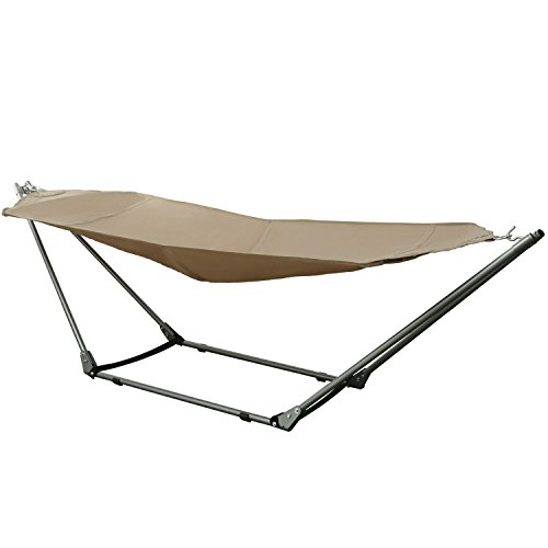 Ancheer Portable Outdoor Canvas Hammock With Stand And Carrying Bag With Shoulder Strap