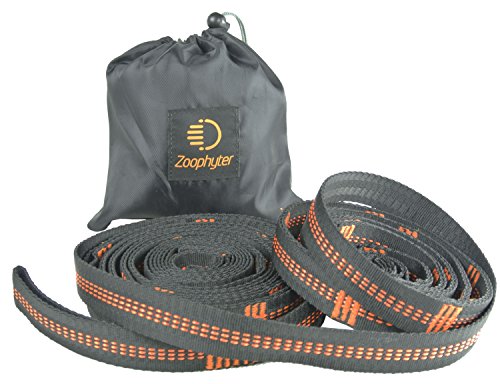 Zoophyter Hammock Tree Straps For Camping Hiking Heavy Duty 4400 Lbs Capacity No-stretch Polyester Set Of 2