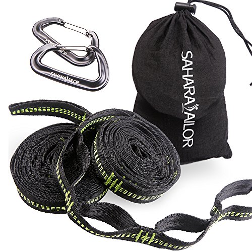 Sahara Sailor Hammock Tree Straps W Heavy Duty Carabiners Easy Setup Super Strength Fits All Hammocks Set of 2