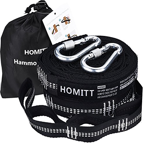 Set Of 2 Hammock Straps Homitt 12ft Tree Hanging Strap Set With Heavy Duty Adjustable 40 Loops For Camping Hiking