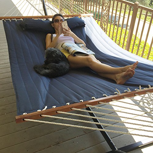 Apontus Quilted Hammock Pillow Top Navy Blue