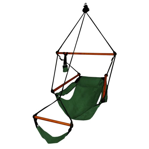 Hammaka Hanging Hammock Air Chair, Wooden Dowels, Green