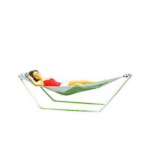 Outdoor Hammock with Stand and Pillow For Patio Garden Camping Pool Area with Carry Storage Bag Color Green and White Relax Bed Comfortable Cozy Weight Capacity 250 Pound eBook by BADA shop