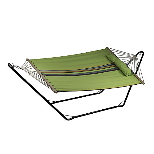 Sunnydaze Cotton Fabric Hammock And Detachable Pillow With 10 Foot Stand Wildflower 300 Pound Capacity