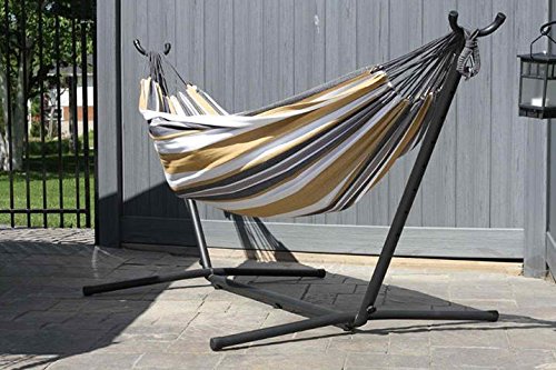VIVERE COMBO - DOUBLE COTTON HAMMOCK WITH STAND 9FT