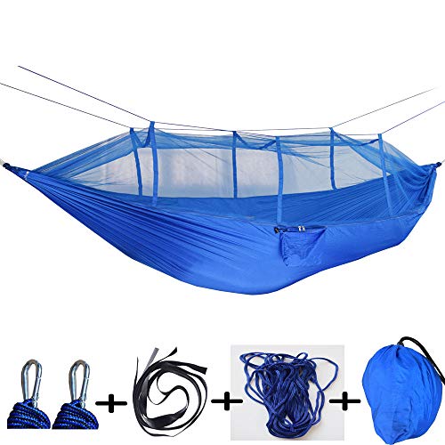 Ultra-Thin Mosquito Hammock Parachute Cloth Swing Multi-Function Single Double Couple Outdoor Camping Mosquito Net Hammock Garden Swing Hammock Travel Camping Outdoor Holiday Beach