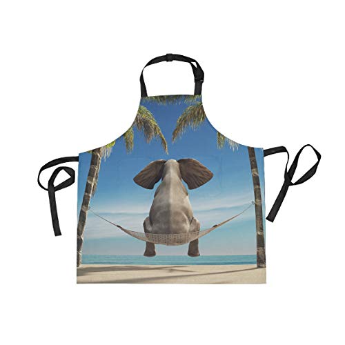 Sitting A Hammock Apron Unisex Kitchen Bib with Adjustable Neck for Cooking Gardening Adult Size