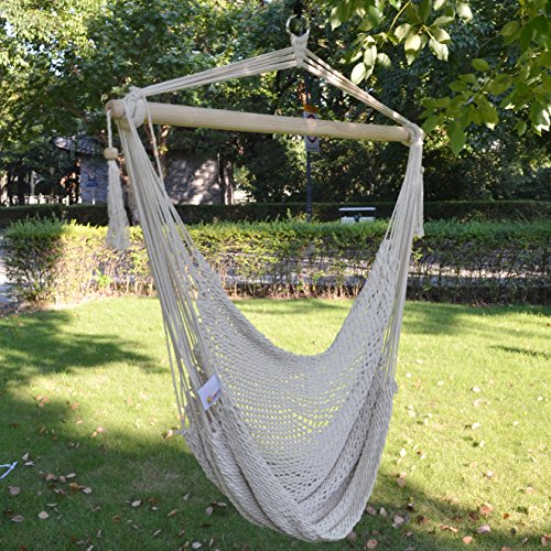 NEW Hanging Swing Cotton Rope Hammock Chair Patio Porch Garden Outdoor
