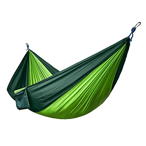 Camping Hammocks Nylon Fabric Folding Portable Paraachute Camping Hammock for Outdoor Garden Travel Camping Hiking Tree Swing Sleeping Bed