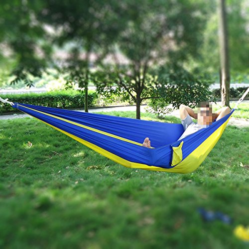 Portable Single-person Nylon Camping Hammock Nest For Travel Hiking Backpacking Beach Kayaking And Bedroom