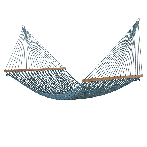 Key West Hammocks Large DuraCord Rope Hammock with Brazilian Teak Spreader Bar - Everglade