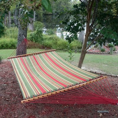 Pawleys Island Gardens Collection Large Quilted Duracord Fabric Hammock Trellis Stripe