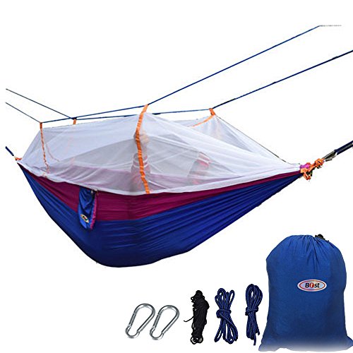 B1st Nylon Portable Parachute Dual Hammock With Mosquito Net Ultralight Collapsible Jungle Hammock For Travel
