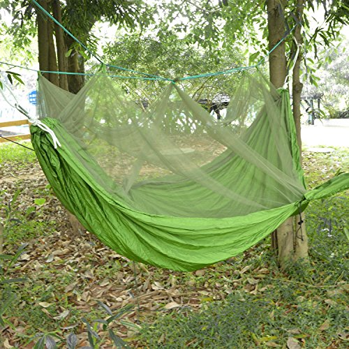Camping Hammock with Mosquito NetFreehawk Jungle Hammock Net Hiking Hanging Bed Portable High Strength Parachute Fabric Travel Bed for Outdoor
