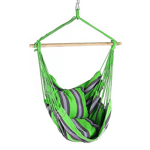 Sunnydaze Hanging Hammock Swing With Two Cushions Midnight Jungle 34 Inch Wide Seat