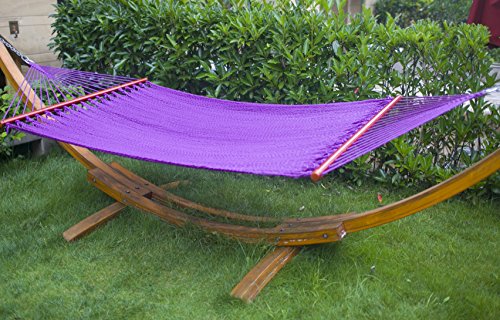 Arc Hammock Stand with Cotton Hammock Outdoor Garden Patio Color 2