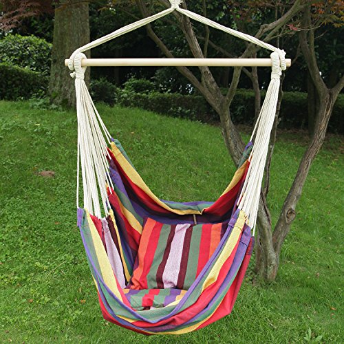 Adeco Antigua Red Hanging Hammock Chair For Indoor And Outdoor Spaces