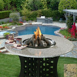 LaCosta - Black - Fire Pit - Gas Logs - Sunset Gold Granite - Natural Gas