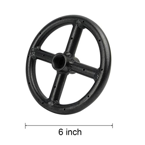 Stanbroil 6&quot Round Fire Pit Burner Ring Black Steel Btu 88000 Max