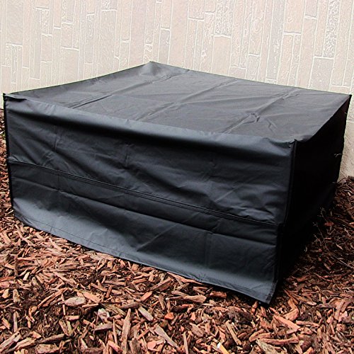 Sunnydaze Square Black Fire Pit Cover 36 Inch Square 12 Inch Tall