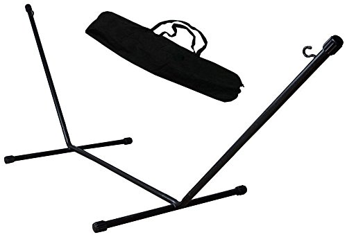 TMS Hd Steel Hammock Stand Travel Camping Rv Outdoor Swing Yard Deck Patio with Carry BagBlack