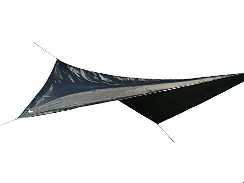 Night Guardian Hammock Rain Fly by Krazy Outdoors - 70D Oxford Nylon - RipStop Quality - Strong Ropes and Pegs With Carrying Pouch - Dark Green