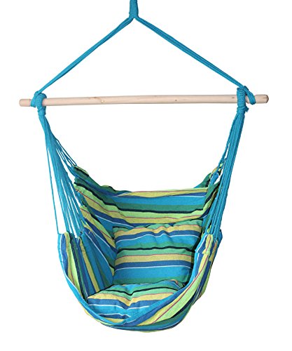 Suesport Hanging Hammock Chair With Two Cushions Green