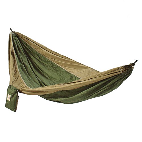 Hammaka Parachute Nylon Portable Double Hammock Army Green  Brown