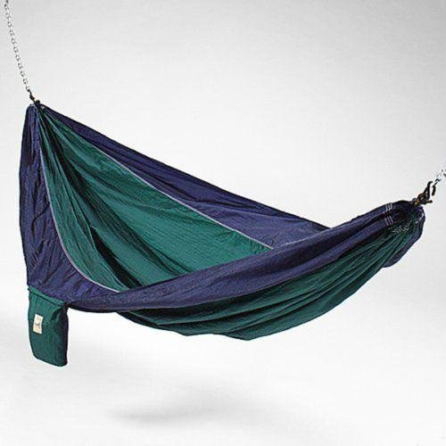 Hammaka Parachute Silk Lightweight Portable Double Hammock In Blue  Green