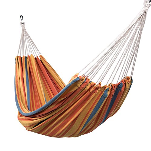 Lazydaze Hammocks Portable Double Size Canvas Hammock With Carry Bag 450 Pounds Capacity sunset