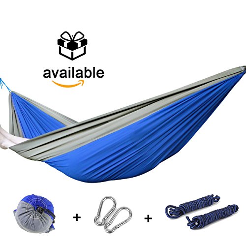 Premium Quality Double Hammock - Ultra Durable Hammock For 2 Persons - Portableamp Comfortable Nylon Fabric Hammock