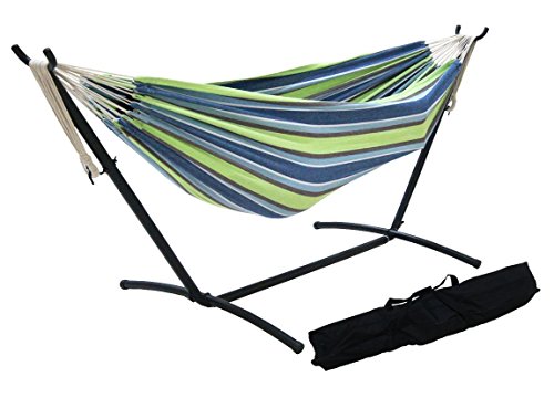 Suesport Double Hammock With Steel Stand And Portable Case Oasis