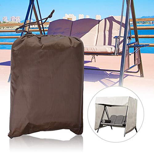 Boquite Swing Covers Waterproof Dust-Proof 3 Seater Hammock Furniture Protector for Outdoor Garden Patio UseCoffee