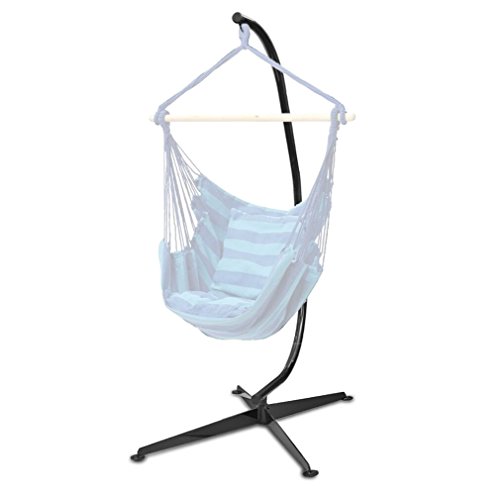 Flexzion Hammock C Stand black - Solid Steel Constructionquotc&quot Shape For Air Porch Swing Any Hanging Chair Ideal