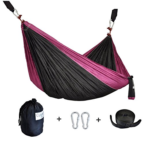 Cutequeen Trading Double Nest Ultralight Portable Outfitters Parachute Nylon Fabric Hammock For Travel Camping