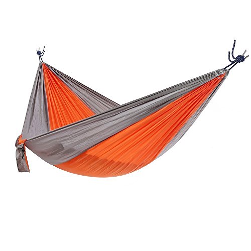 Ohuhu Portable Nylon Fabric Travel Camping Hammock 600-pound Capacity Orange And Gray