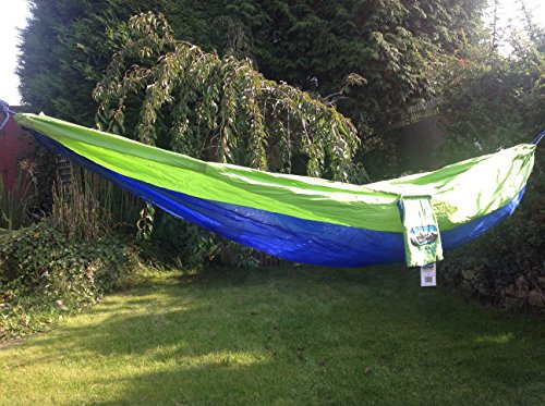 Portable Lightweight Outdoors Nylon Fabric Travel Parachute Camping Hammock blue Green