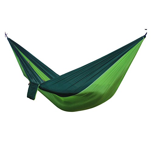 Sminiker portable parachute Camping Hammock with hammock swing straps for outdooor travelIndoor Camping Hiking Backpacking BackyardGreen