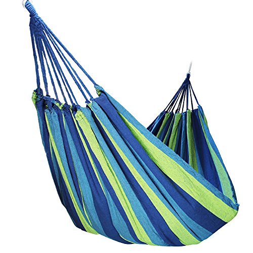 Yuedge Portable Outdoor Travel Camping Multifunctional Durable Cotton Fabric Hammockxl Blue