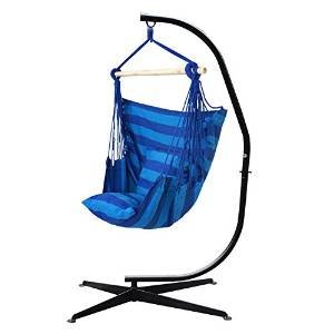 Zeny Swing Hanging Rope Hammock Chair W C Frame Solid Steel Stand Camping Outdoor Indoor