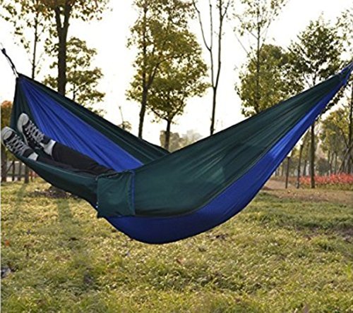 Kansoon Double Parachute Camping Hammock Ultralight Portable Nylon Fabric Travel Hiking Camping Hammock Ropes