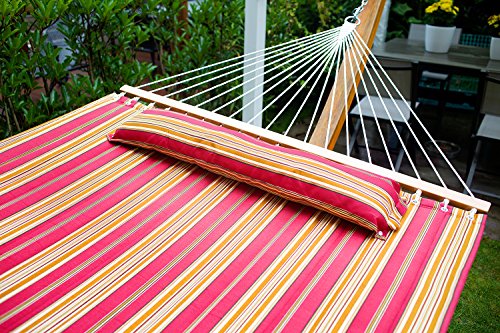 Merax Pillow Double Hammock Padding Hammock With Polyester Ropes And Wood Spreader