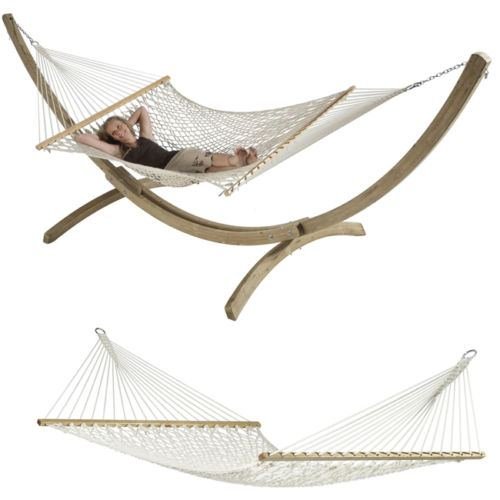 59 Swing Outdoor Cotton Rope Double Hammock Bed 450lb Capacity Swing Lounge New